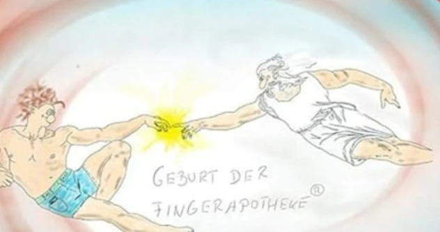 Zeichnung: Geburt der Fingerapotheke